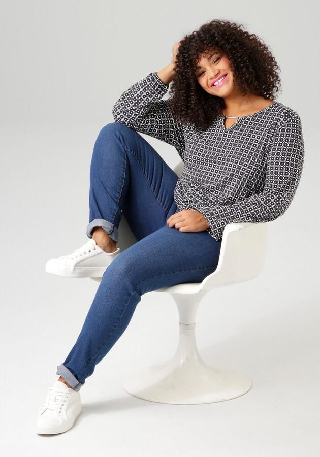 Aniston PLUS Shirt met lange mouwen met grafische all-over print - Foto 4