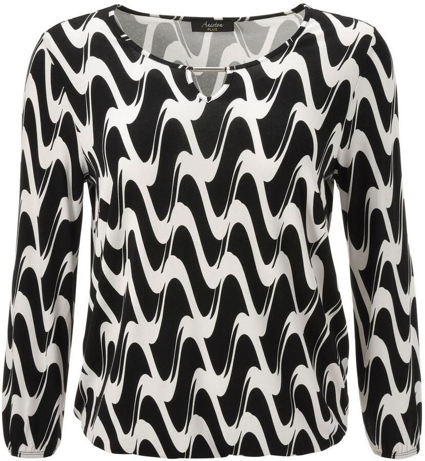 Aniston PLUS Shirt met lange mouwen met grafische allover print nieuwe collectie