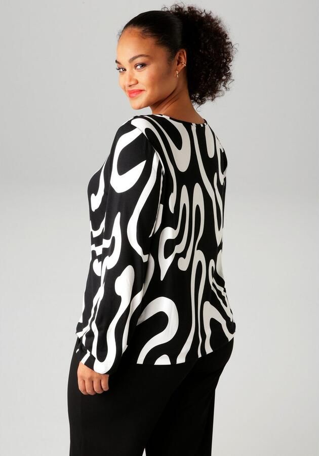 Aniston PLUS Shirt met lange mouwen met groot grafisch druk - Foto 7