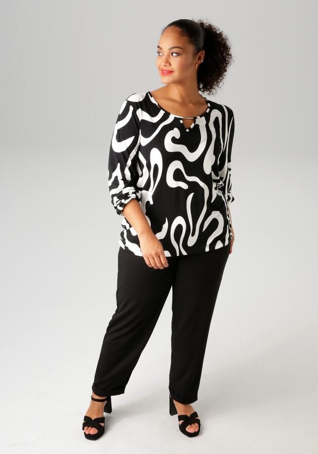 Aniston PLUS Shirt met lange mouwen met groot grafisch druk - Foto 6