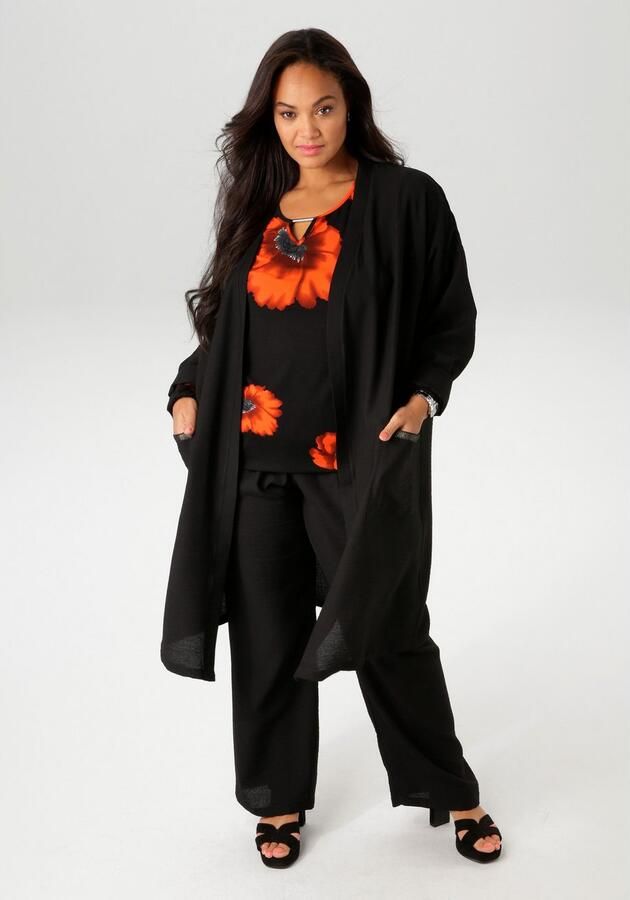 Aniston PLUS Shirt met lange mouwen met grootvlak klaprozen bedrukt - Foto 3