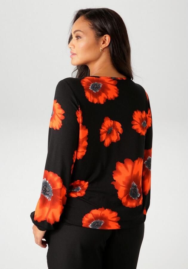 Aniston PLUS Shirt met lange mouwen met grootvlak klaprozen bedrukt - Foto 5