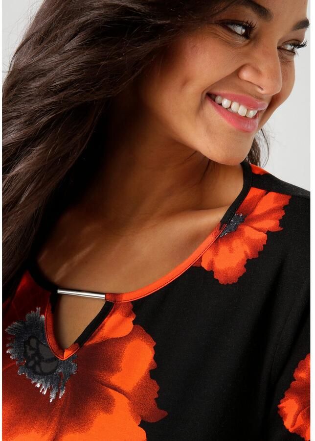 Aniston PLUS Shirt met lange mouwen met grootvlak klaprozen bedrukt - Foto 2