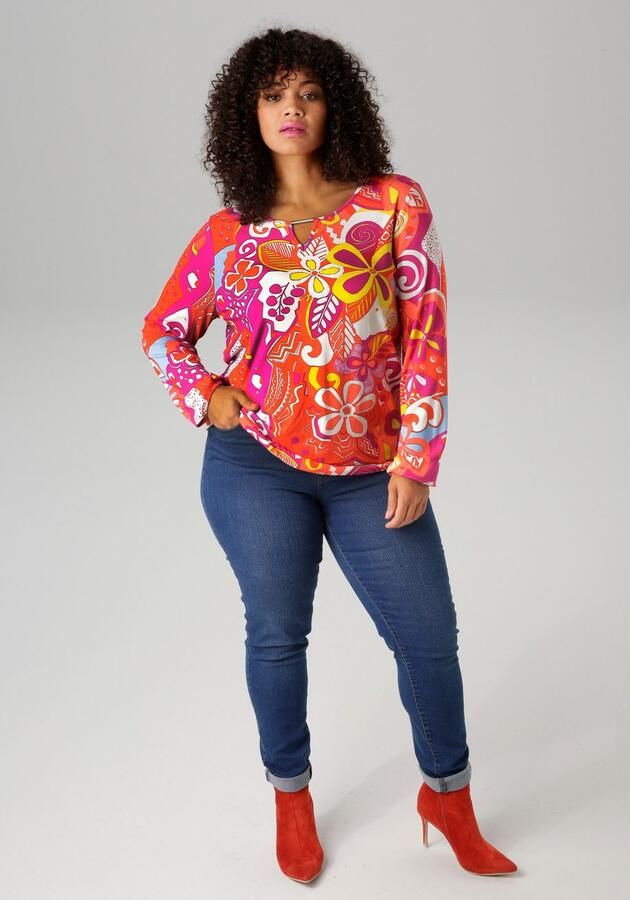 Aniston PLUS Shirt met lange mouwen met kleurharmonieuze fantasierijke print - Foto 5