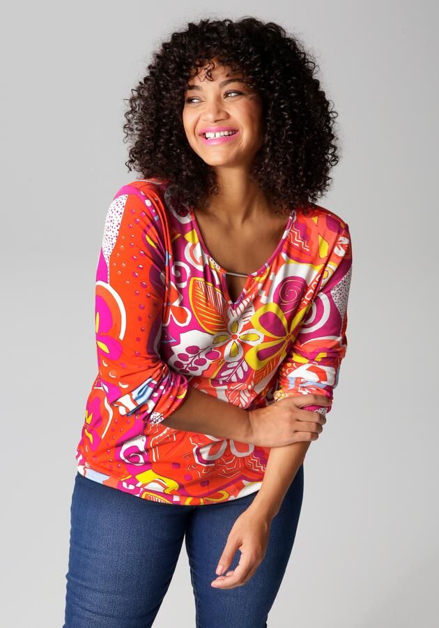 Aniston PLUS Shirt met lange mouwen met kleurharmonieuze fantasierijke print - Foto 6