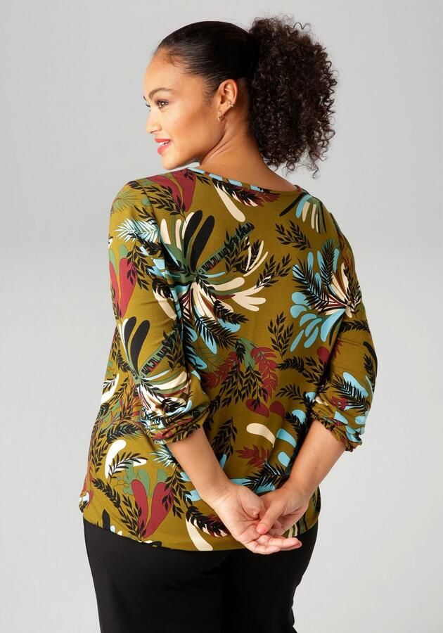 Aniston PLUS Shirt met lange mouwen met kleurharmonieuze grootvlak bladerenprint - Foto 5