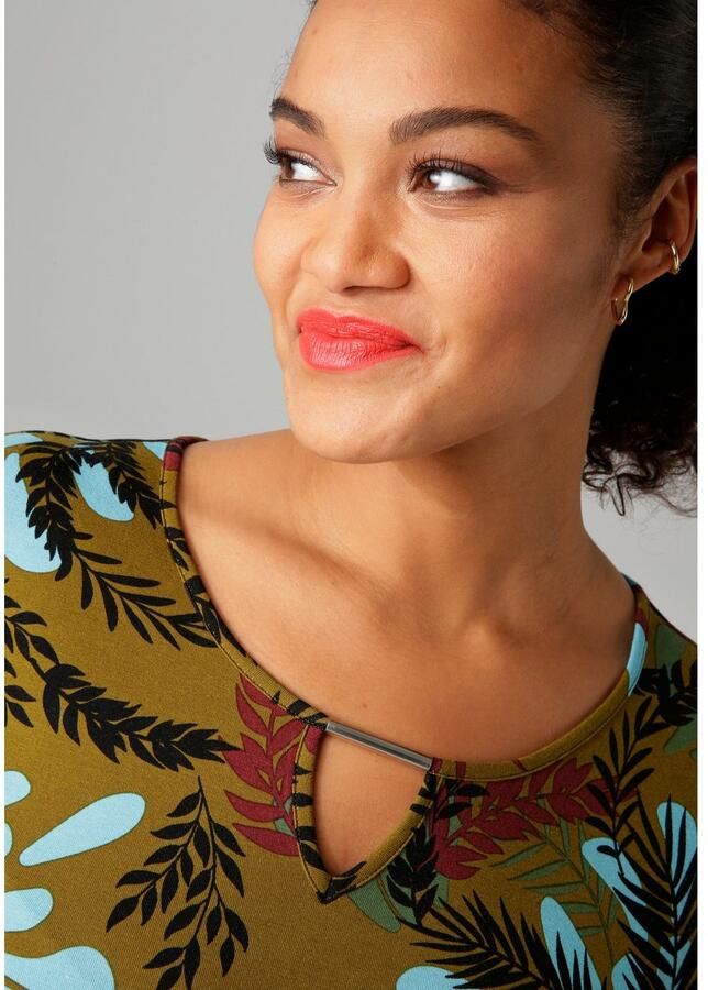 Aniston PLUS Shirt met lange mouwen met kleurharmonieuze grootvlak bladerenprint - Foto 3