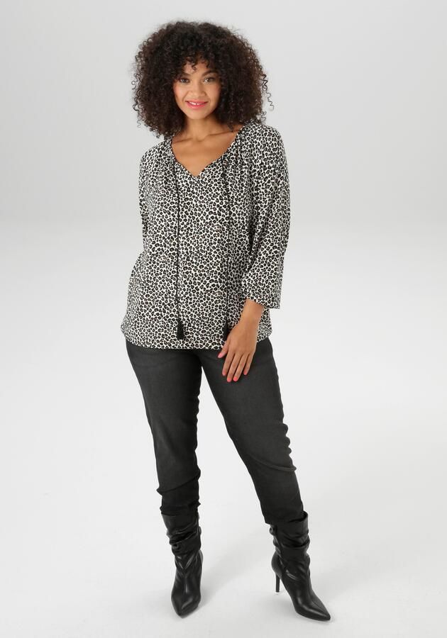 Aniston PLUS Shirt met lange mouwen met modieuze leolook nieuwe collectie - Foto 7