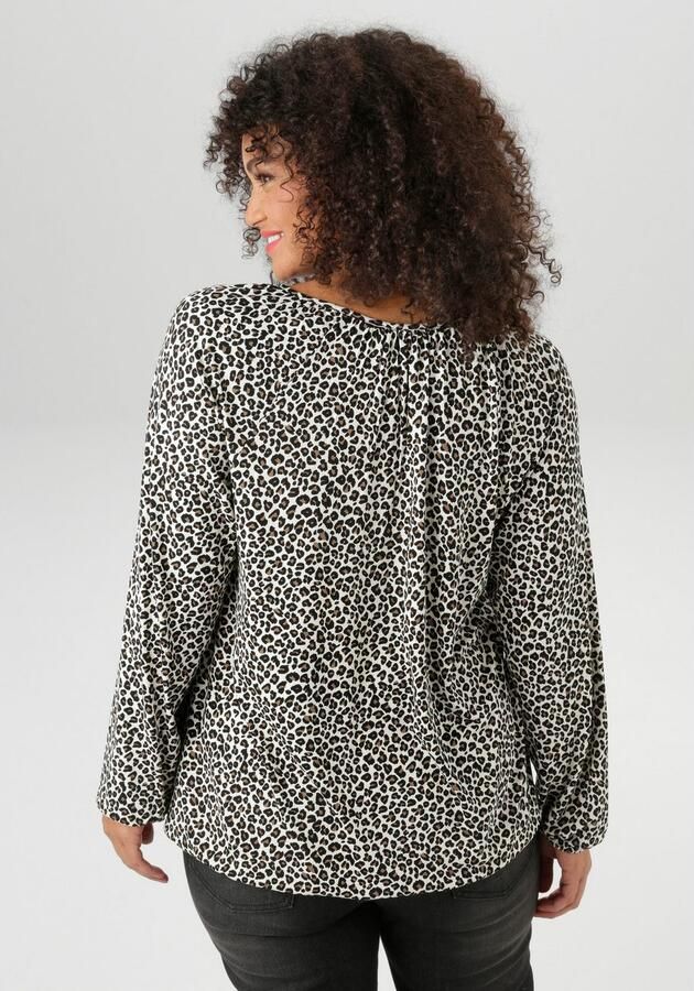 Aniston PLUS Shirt met lange mouwen met modieuze leolook nieuwe collectie - Foto 5