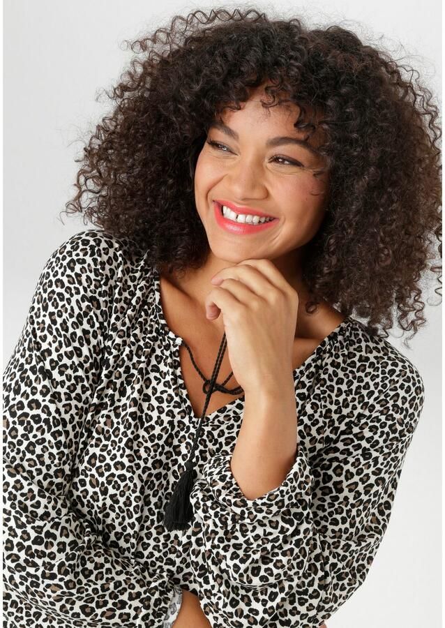 Aniston PLUS Shirt met lange mouwen met modieuze leolook nieuwe collectie - Foto 3