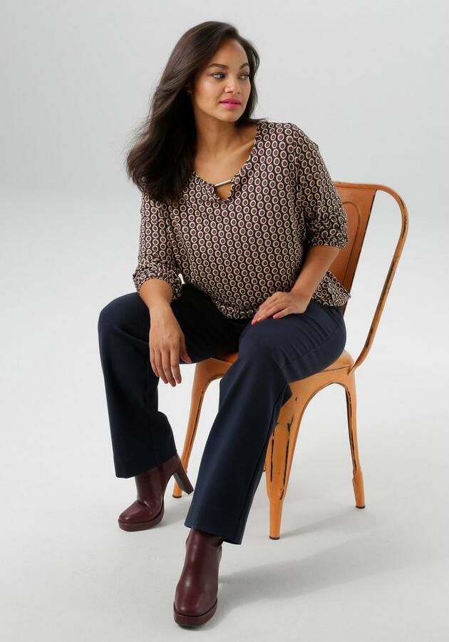 Aniston PLUS Shirt met lange mouwen met zilverkleurige sierstaafje nieuwe collectie - Foto 6