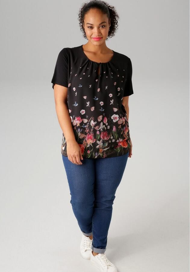 Aniston PLUS Shirtblouse met kleurrijke bloemenweide bedrukt - Foto 5
