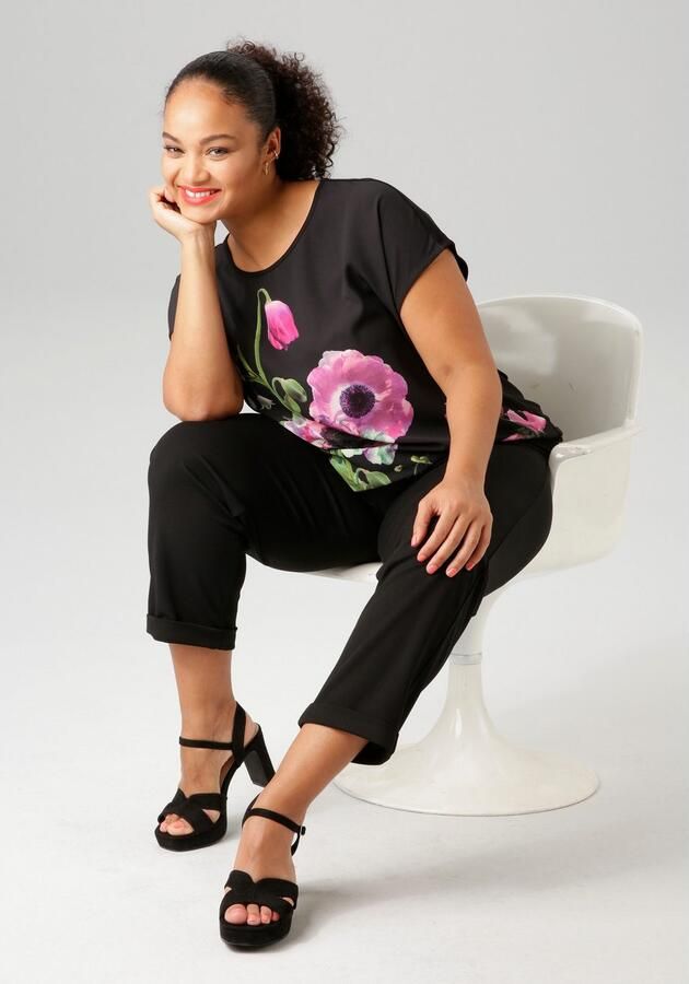 Aniston PLUS Shirtblouse met kleurrijke grootvlak bloemen bedrukt - Foto 7