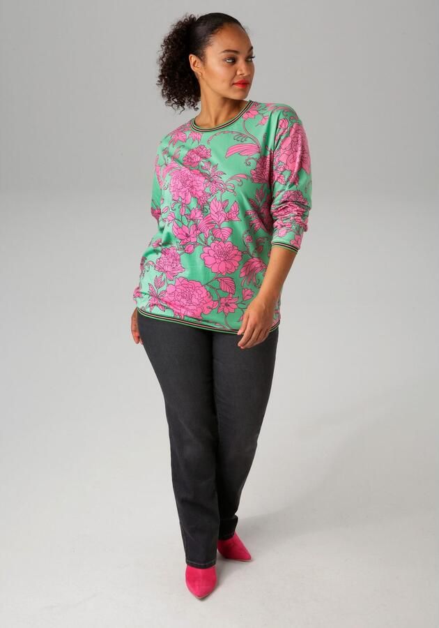 Aniston PLUS Straight jeans met licht used effect - Foto 4