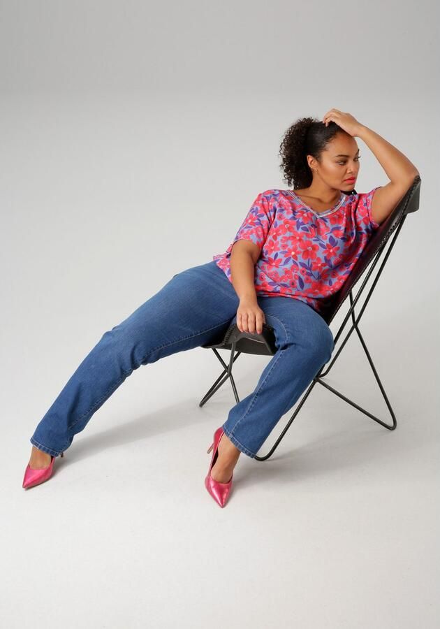 Aniston PLUS Straight jeans met licht used effect - Foto 5