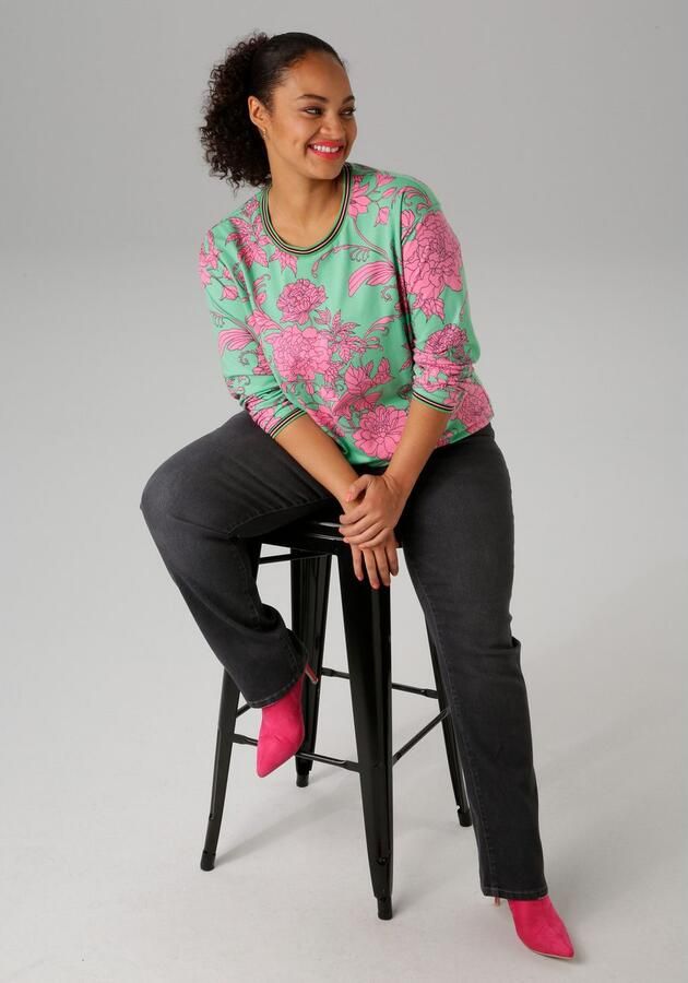 Aniston PLUS Straight jeans met licht used effect - Foto 5