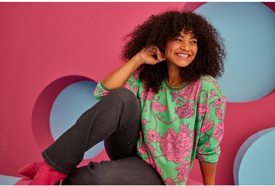 Aniston PLUS Sweatshirt met grootvlak grafische bloemen bedrukt - Foto 7