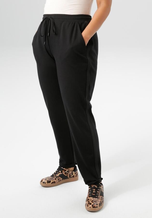 Aniston PLUS Sweatbroek met ton-sur-ton glitterstrepen nieuwe collectie - Foto 9