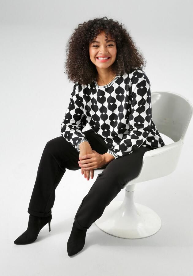 Aniston PLUS Sweatshirt met groot hartprint nieuwe collectie - Foto 5