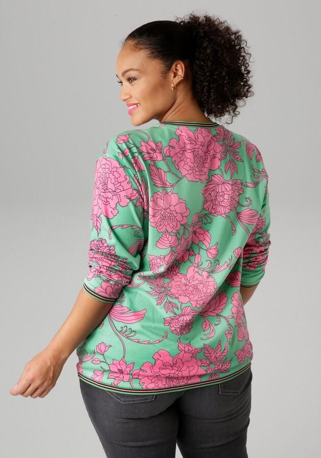 Aniston PLUS Sweatshirt met grootvlak grafische bloemen bedrukt - Foto 5