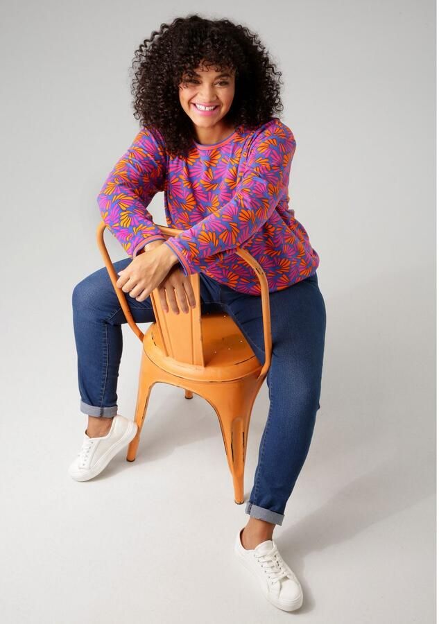 Aniston PLUS Sweatshirt met kleurrijke grafische print - Foto 3