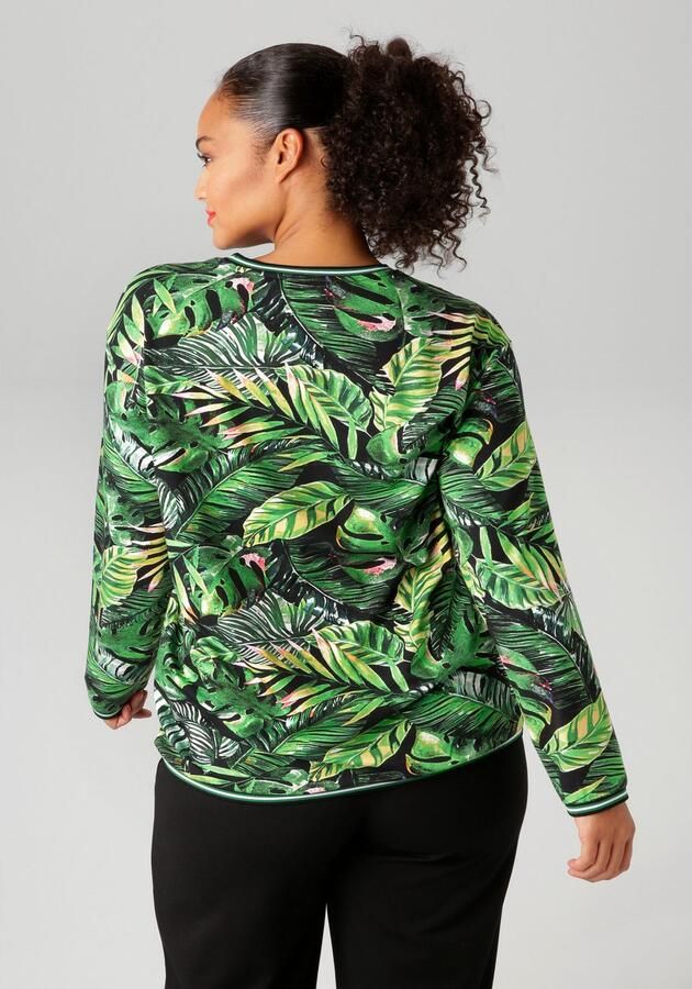 Aniston PLUS Sweatshirt met kleurrijke tropische bladeren bedrukt - Foto 7