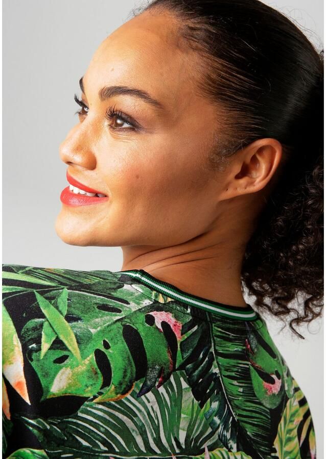 Aniston PLUS Sweatshirt met kleurrijke tropische bladeren bedrukt - Foto 3