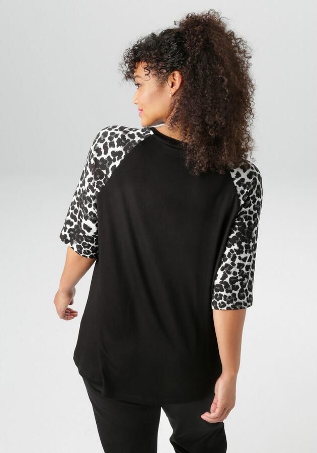 Aniston PLUS T-shirt met 3 4 lange raglanmouwen in luipaardprint nieuwe collectie - Foto 4