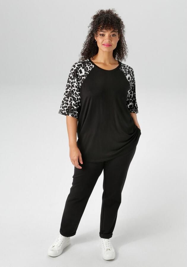 Aniston PLUS T-shirt met 3 4 lange raglanmouwen in luipaardprint nieuwe collectie - Foto 5