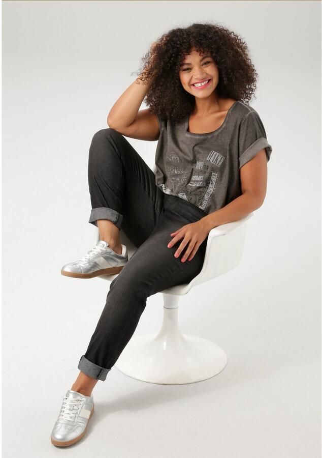 Aniston PLUS T-shirt met luxe drukmotief nieuwe collectie - Foto 4