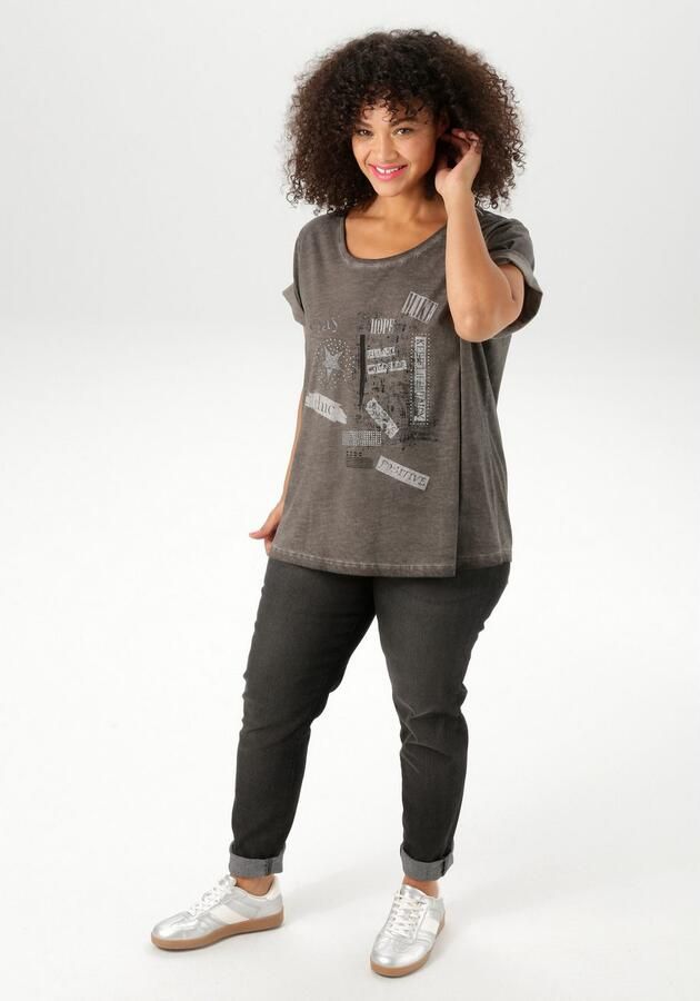 Aniston PLUS T-shirt met luxe drukmotief nieuwe collectie - Foto 6