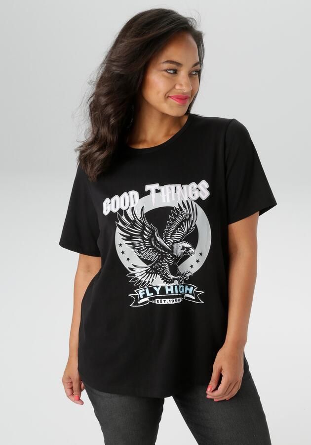 Aniston PLUS T-shirt met trendy frontprint nieuwe collectie - Foto 7