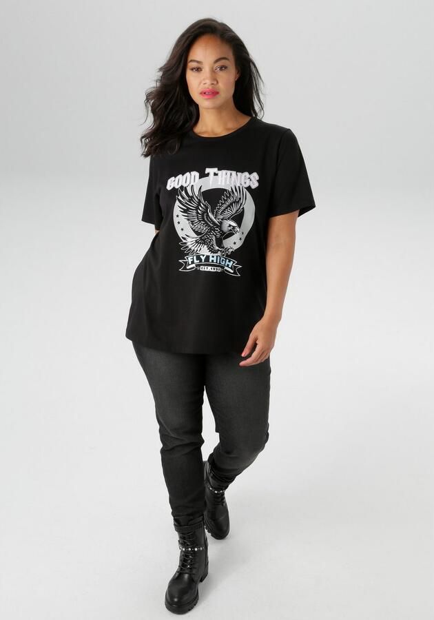 Aniston PLUS T-shirt met trendy frontprint nieuwe collectie - Foto 5