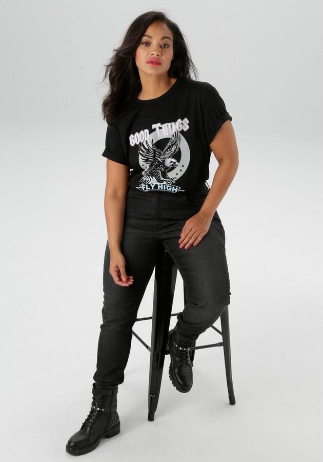 Aniston PLUS T-shirt met trendy frontprint nieuwe collectie - Foto 6