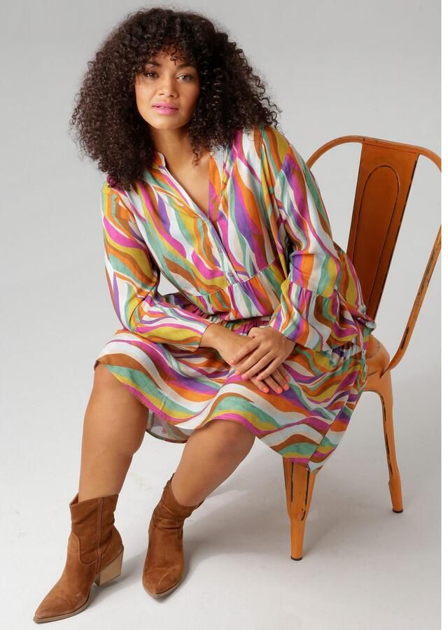 Aniston PLUS Tuniekjurk met kleurrijke grafische print - Foto 3