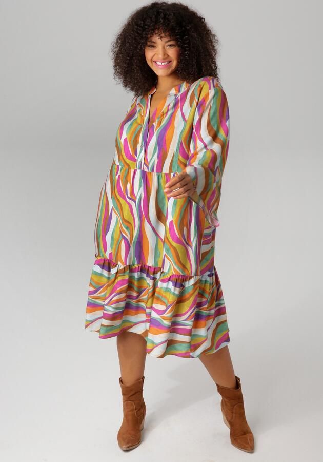 Aniston PLUS Tuniekjurk met kleurrijke grafische print - Foto 5