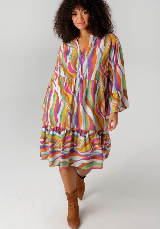 Aniston PLUS Tuniekjurk met kleurrijke grafische print - Foto 6