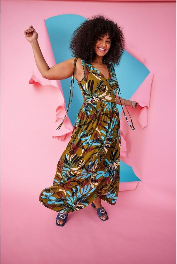 Aniston PLUS Zomerjurk met brede bandjes voor het aanrimpelen - Foto 8