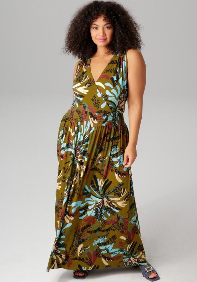 Aniston PLUS Zomerjurk met brede bandjes voor het aanrimpelen - Foto 2