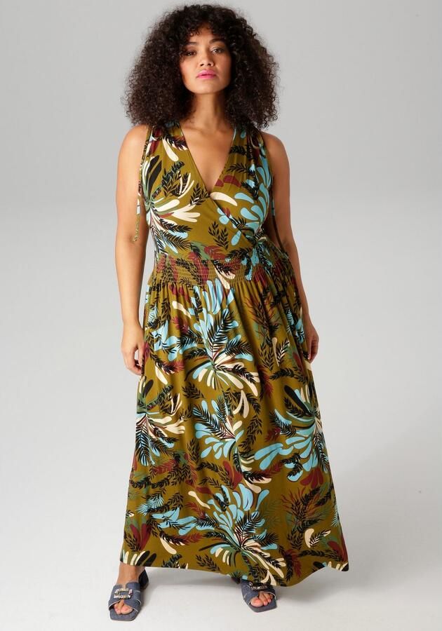 Aniston PLUS Zomerjurk met brede bandjes voor het aanrimpelen - Foto 3