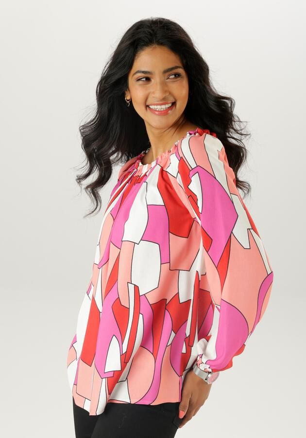 Aniston SELECTED Blouse met carmenhals met ruches bij de hals - Foto 8