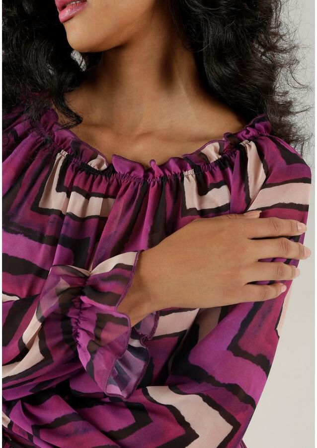 Aniston SELECTED Blouse met carmenhals met ruches bij de hals - Foto 3