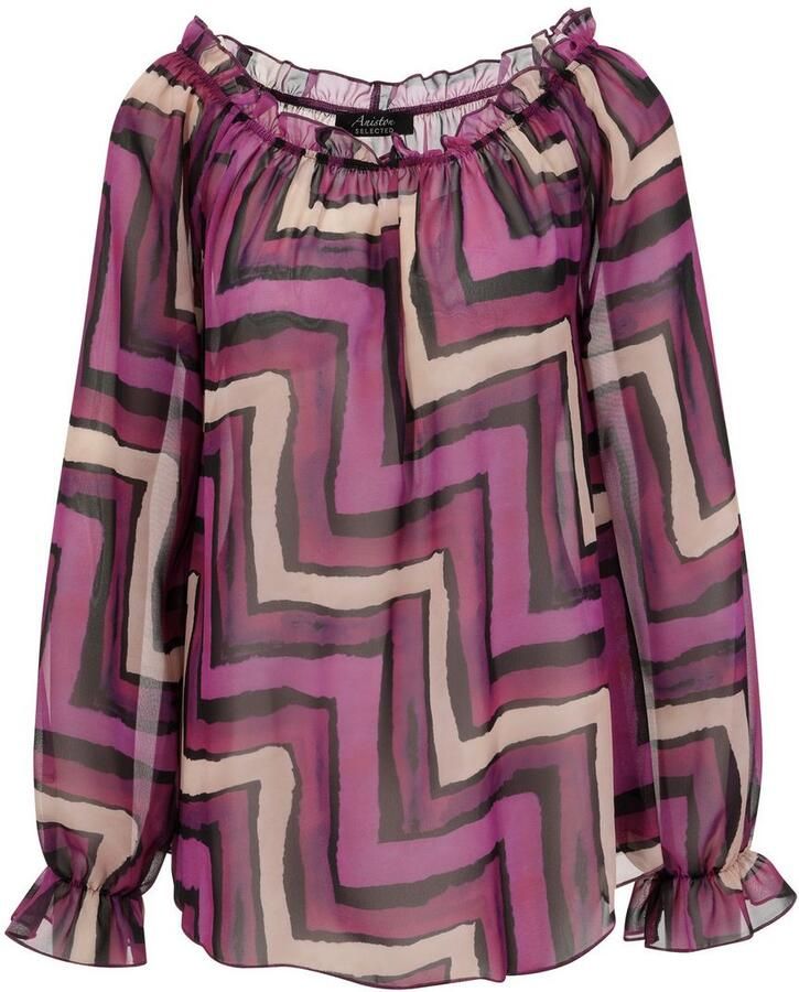 Aniston SELECTED Blouse met carmenhals met ruches bij de hals - Foto 2