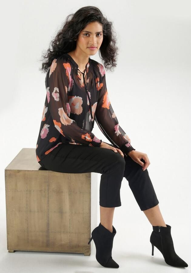 Aniston SELECTED Blouse zonder sluiting gemaakt van transparant chiffon - Foto 6