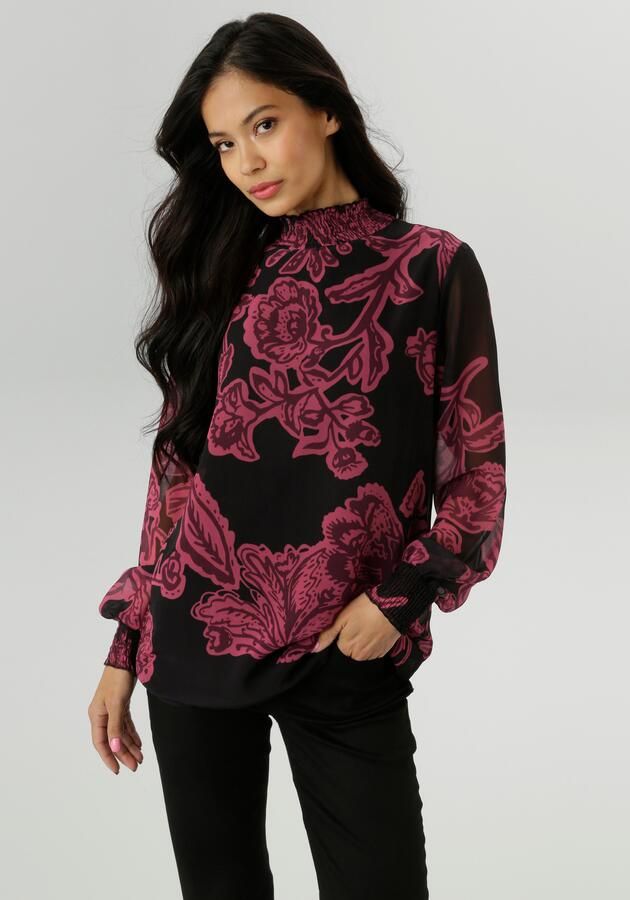 Aniston SELECTED Blouse zonder sluiting met bloe - en bladerenprint en smok-inzetten nieuwe kollectie - Foto 9