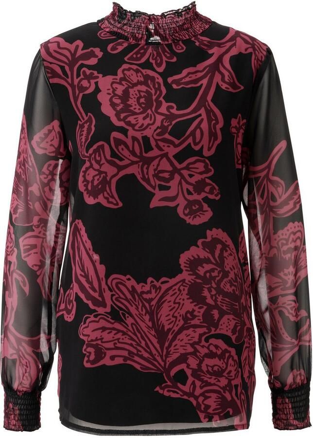 Aniston SELECTED Blouse zonder sluiting met bloe - en bladerenprint en smok-inzetten nieuwe kollectie - Foto 2