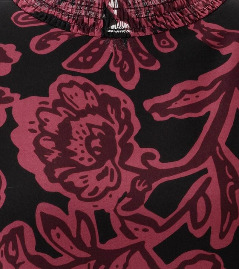 Aniston SELECTED Blouse zonder sluiting met bloe - en bladerenprint en smok-inzetten nieuwe kollectie