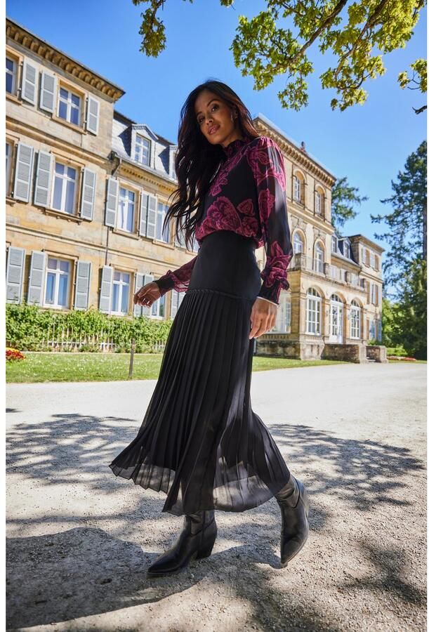 Aniston SELECTED Blouse zonder sluiting met bloe - en bladerenprint en smok-inzetten nieuwe kollectie - Foto 7