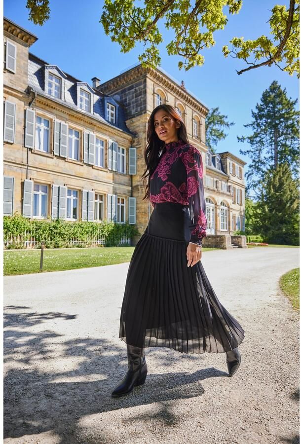 Aniston SELECTED Blouse zonder sluiting met bloe - en bladerenprint en smok-inzetten nieuwe kollectie - Foto 8