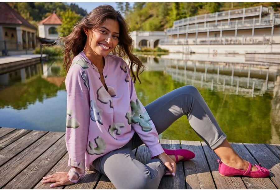 Aniston SELECTED Blouse zonder sluiting met expressieve en schilderachtige bloemenprint - Foto 7